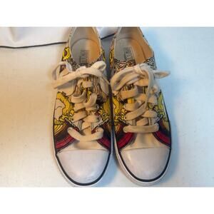 Fifty 24SF Pop Art Comic Canvas Sneakers Low Top Graphic Shoes Women’s SIZE 8